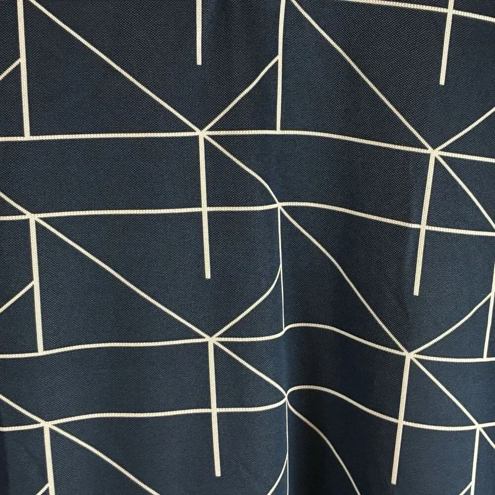 Adidas Performance Polo Shirt Mens Short Sleeve Navy Blue Geometric Size Large